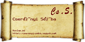 Cserényi Sába névjegykártya